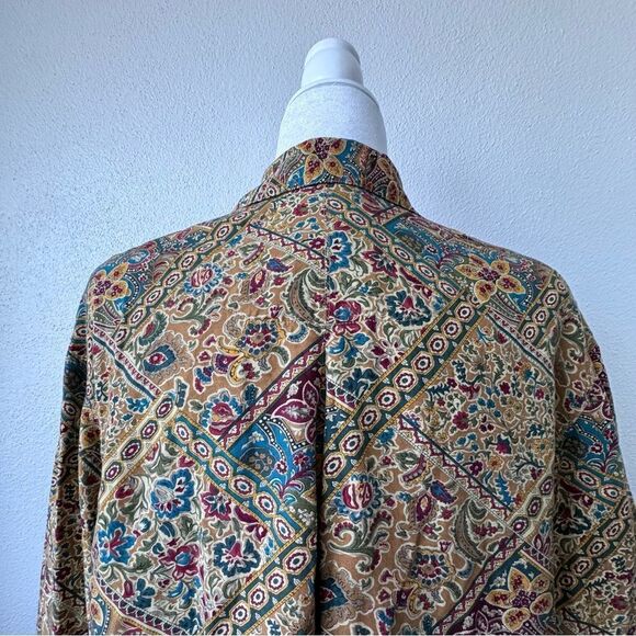 Liz Clairborne Lizwear Floral Button Down Blouse 100% Rayon Shirt Size S - Picture 4 of 11